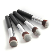 Professional 4PCS Black Synthetic Flat Foundation Cosmetic Brush